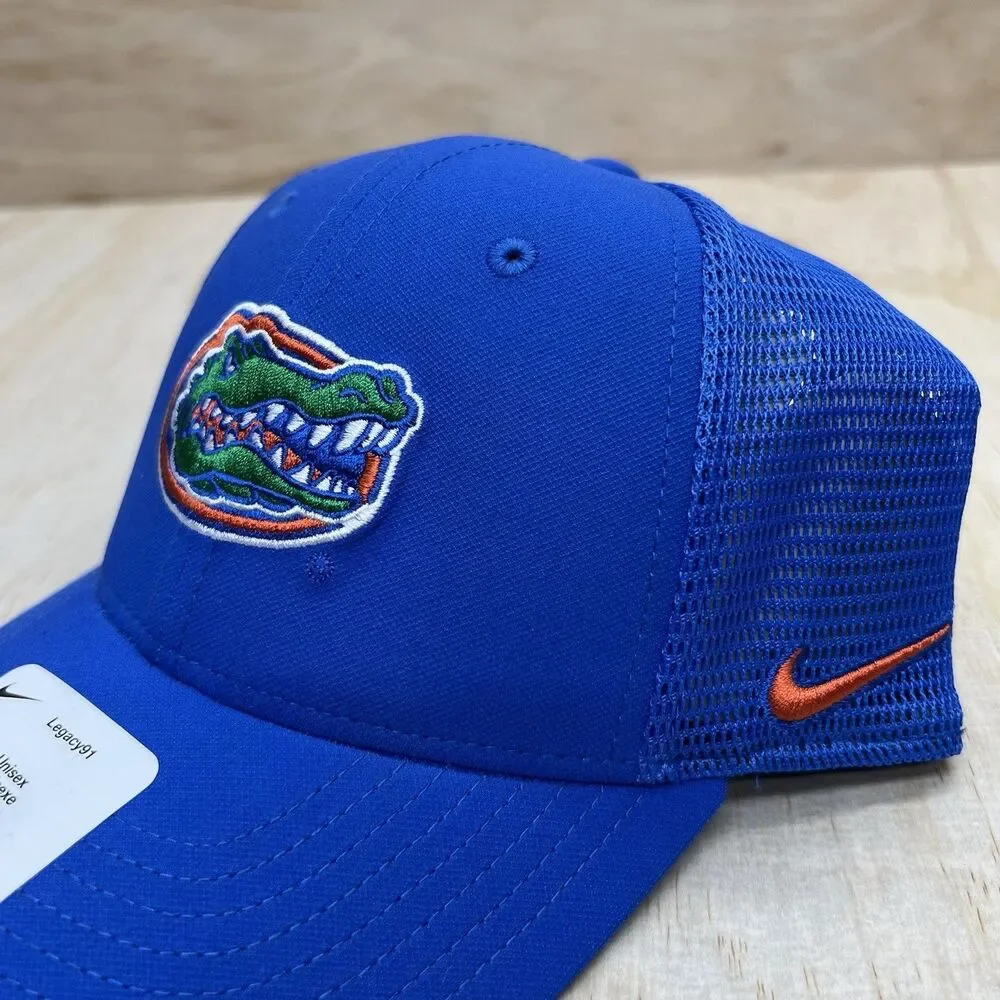 NEW M/L Florida Gators Nike Legacy 91 Mesh Swoosh Flex Fit 2.0 Cap Hat Blue
